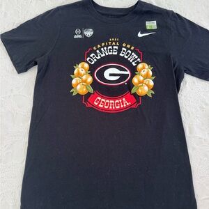 Nike Kids Georgia Bulldogs Black Orange Bowl Graphic Tee Large NWOT